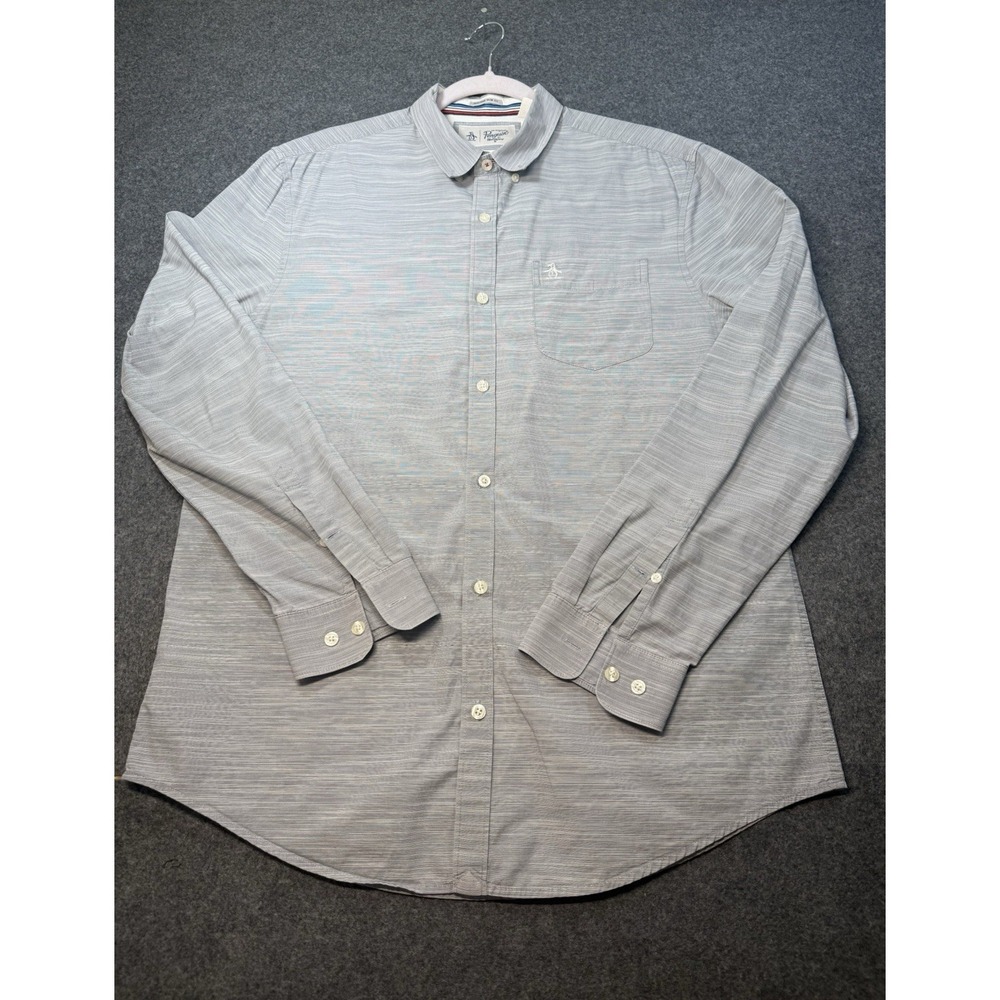 Original Penguin Heritage Slim Fit Long Sleeve Button Down Shirt Size Large